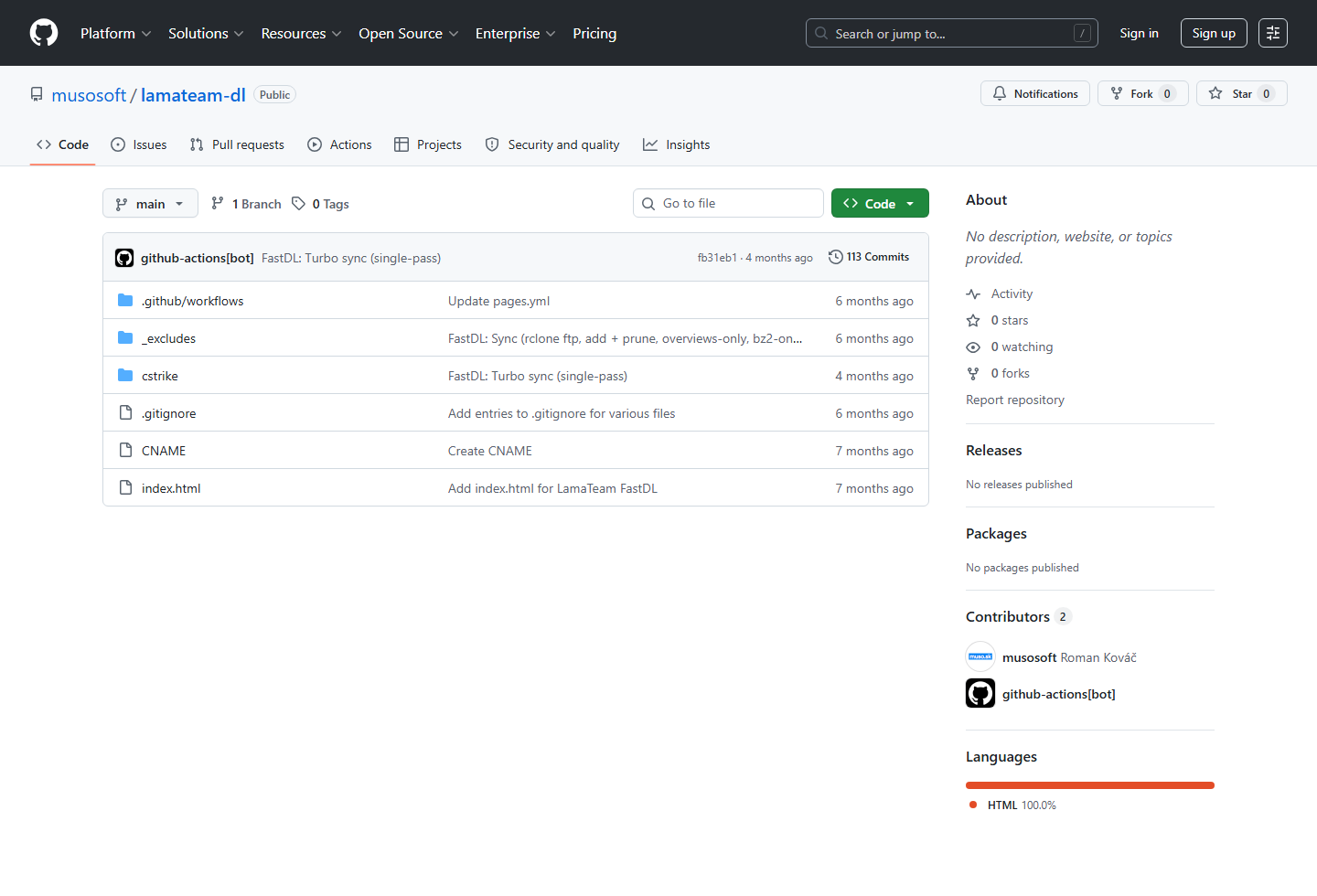 FTP to GitHub Pages sync public trace thumbnail